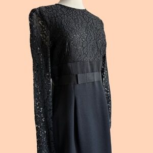 1980's Yves Saint Laurent Variation Black Lace cocktail Dress